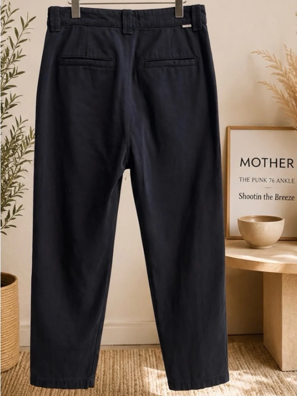 MOTHER The Punk 76 Ankle Pants Shootin the Breeze Navy Slouchy Tapered Trouser